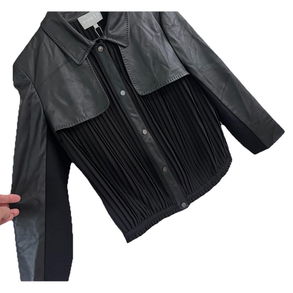 NWT Women's Ports 1961 Collared Fringe Blouse Black Size‎ 4